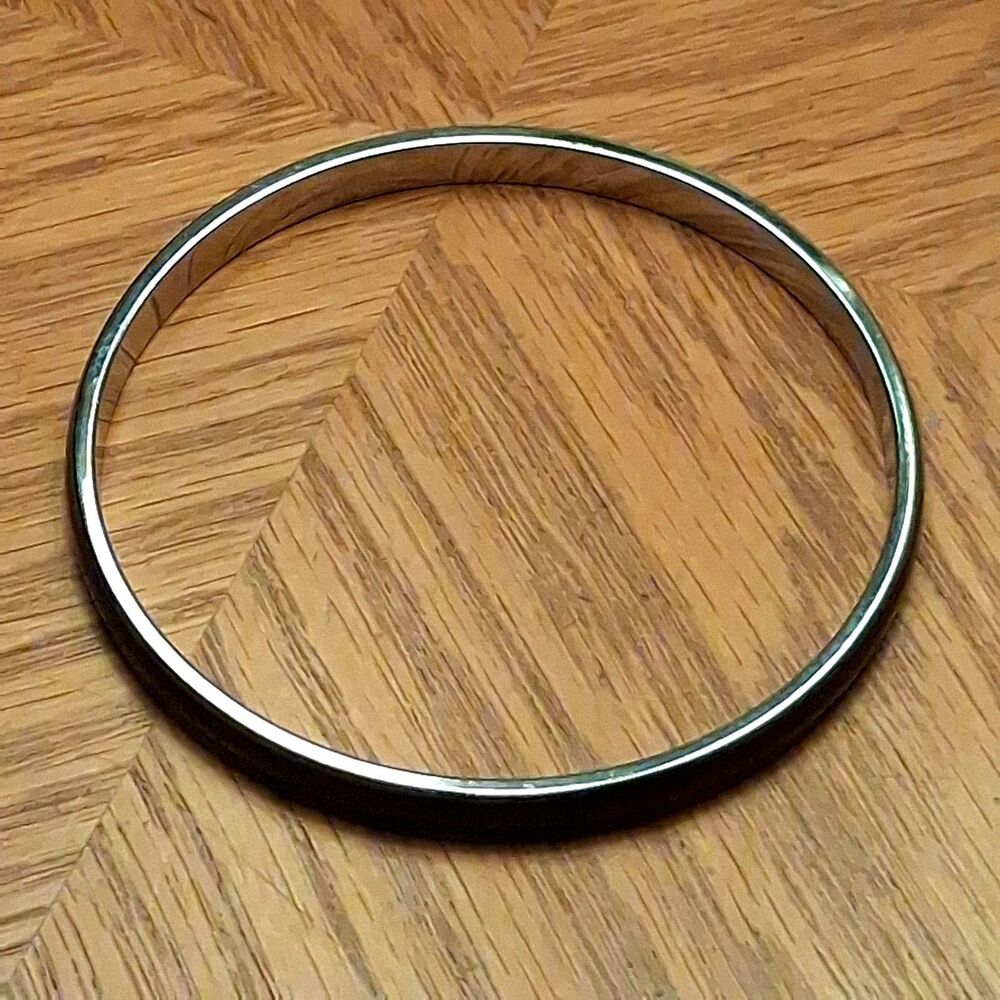 mood bracelet color changing bangle silver tone thermochromic blue green vintage